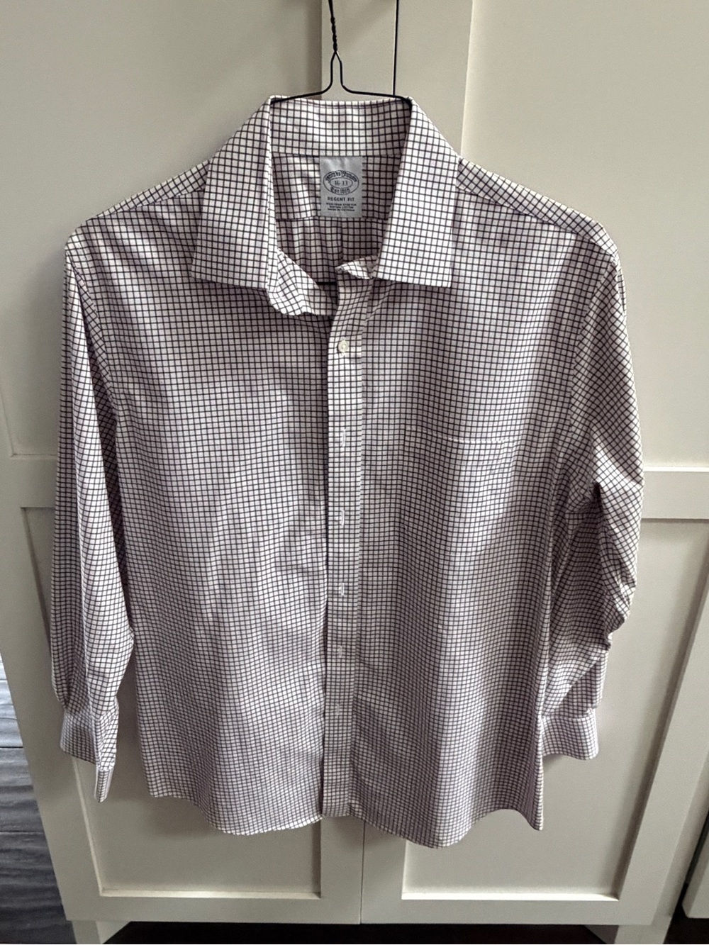 Brooks Brothers dress shirt plaid size 16–33 Regent fit